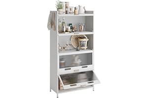 NETEL Nierdzewny 5-poziomowy regał kuchenny, szafka kuchenna z rolkami i nóżkami, szafka do kuchenki mikrofalowej, regał stojący, regał magazynowy do kuchni, salonu z widocznymi drzwiami, vintage,