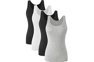 Ymmchy Basic Vest Tops for Women Undershirts Tanks Top Lightweight Vest Tank Tops 4-Pack