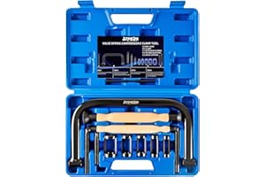 ATPEAM Universal Ventilfederspanner Set, Ventilfeder Spanner Satz für Auto, Motorrad und Lkw, Ventilfeder Spanner, INKL. 5 auswechselbare Druckstücke 16-30 mm (12 pièces, Bleu)