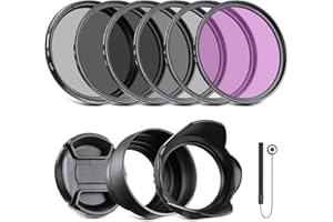 NEEWER Kit di Filtro per Obiettivo da 37mm: UV, CPL, FLD, ND2, ND4, ND8, Paraluce e Copriobiettivo Compatibile con Canon Nikon Sony Panasonic Fotocamere DSLR con Obiettivo da 37mm