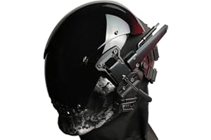 Marikito Cyberpunk - Máscara futurista futurista gótica para adulto, accesorio de disfraz de Halloween con lámpara LED