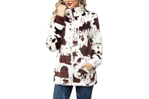 Mainfini Women Teddy Fleece Jackets Sweatshirts Warm Casual Long Sleeves Shirt Zip with Pockets for Autumn Winter S-XXL