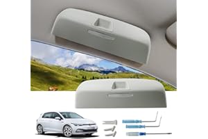 ‎LUWU LUWU Sonnenbrillenhalter Auto für Vw Golf 8 ID.3 ID.4 Passat b9 / Cuprα Born/Skodα Enyaq iV/Octavia 4 / A-UDI Q4 e-tron 2020-2024 2025, Golf 8 GTI GTE GTD MK8 Innenraum Brillenbox Zubehör (Beige)