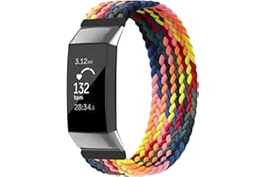 Vozehui Paski kompatybilne z Fitbit Charge 3/Fitbit Charge 4 bransoletką, miękkie oddychające elastyczne sportowe wymienne paski do zegarka, nylonowe tkane paski do Fitbit Charge 3/4