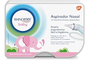 Rhinomer Baby, Aspirador Nasal Para Bebé + 2 Recambios Blandos Desechables Con Filtro Absorvente, Para Aspirar Mucosidad Nasal