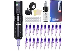 MAST TATTOO Mast Kit de tatouage Fold2 Pro Machine à Tatouage avec Machine à Sans fil Batterie 7 Stroke Length d'Alimentation 2000mAh Tatouer Rotative 20pièces Aiguilles de tatouer kit complet