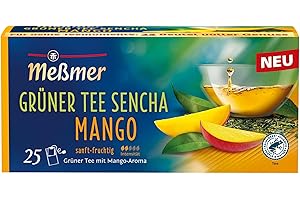 ‎MEßMER Meßmer Grüntee Sencha Mango | Grüner Tee mit Mango-Aroma| sanft-fruchtiger Geschmack | 25 Teebeutel