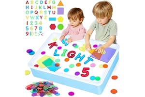 Yellcetoy Sensory Toys for Autism,Sensory Light Table Manipulatives and Accessories Preschool Educational Toys ADHD ASD for Home School