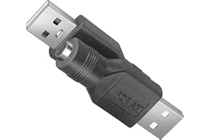 Artilits USB A Male to 5.5x2.1mm Female DC Adapter, Starlink 5.5x2.1mm DC Adapter USB A Connector Support 5V 12V 20V Made for LED Desk Lamp, Starlink Mini, Foldable Solar, Laptops, Cameras Series