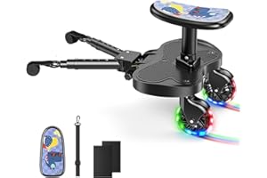 ENERHUB Universal Buggy Board, Buggy Board mit 2 LED-Leuchträdern & 4 Längeneinstellungen, passt zu 99% Kinderwagen, abnehmbarer Sitz für Kinder von 2-6 Jahren, bis 25kg