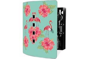 ‎BANJADO banjado® Design Schlüsselkasten aus Edelstahl mit Motiv Flamingo Liebe für 10 Schlüssel - Schlüsselschrank zur Schlüssel Aufbewahrung 24 x 21,5 x 7cm groß mit praktischem Magnetverschluss
