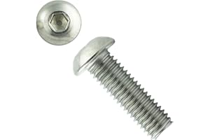 Eisenwaren2000 | Viti a testa bombata M6 x 30 mm con esagono incassato (50 pezzi) – Viti a testa bombata ISO 7380 con testa piatta – Viti filettate – acciaio inox A2 V2A – antiruggine