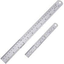 AMTECH Steel Ruler Set | 6 Inch & 12 Inch | Imperial & Metric | Engineer Grade | P5170