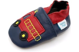 Dotty Fish Chaussures pieds nus unisexes en cuir pour bébés et enfants - Antidérapantes, souples, légères et respirantes. Animaux du zoo et de la jungle. Garçons et filles. 0-5 ans. Marque britannique