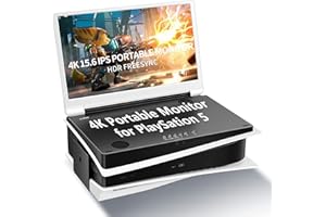 G-STORY Moniteur Portable 15,6 Pouces pour PS5, Moniteur de Jeu Portable UHD 4K IPS écran pour PS5 (Non Inclus) avec Deux HDMI, HDR, Freesync, Mode Jeu, Moniteur de Voyage pour PS5