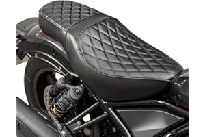 TAZGANTAX Motorrad Einteiliger Komplettsitz für Rebel 1100 CMX CM CMX1100 2021 2022 2023 2024 2025 Vorne Fahrer Hinten Passagier Kissen Sozius Pad Set (Schwarz)