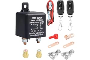 RUIZHI Desconectador de Bateria, 12V CC 200A Cortacorrientes Coche con 2 Mandos a Distancia, Interruptor Antirrobo De Alimentación para El Coche, RV, Barco, yate