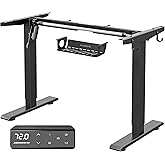 MAIDeSITe Electric Desk Height Adjustable Desk Stand, Standing Desk, 2 | 2-Stage Steel Frame with Anti-Collision Protection,