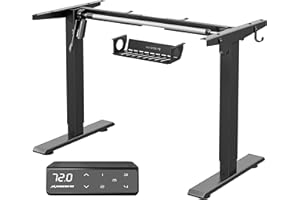 ‎MAIDESITE MAIDeSITe höhenverstellbarer Schreibtisch elektrisch mit starken Motor, tischgestell höhenverstellbar 2 teiligen Beinen sowie auch 4 Memory-Steuerung Schreibtisch -T1 Pro(Schwarz)