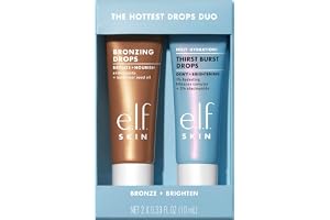 e.l.f. The Hottest Drops Duo, Holy Hydration! Törsta Burst Drops & Bronzing Drops, Belyser Serum och Bronzer, Hyaluronsyra oc