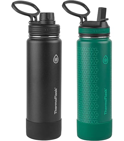 Thermoflask Confezione Da 2 Bottiglie In Acciaio Inox 1184 Ml - Isolamento A Doppia Parete, Senza BPA, A Prova Di Perdite - Colore Grigio Ghiaccio/Azzurro