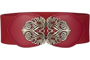 BlackButterfly Midjeskärp Dam Konstläder Vintage | 7,5 cm brett, antikt spänne, blomsterrankor, sömlöst lås, elastiskt runt o