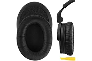 Geekria QuickFit - Cuscinetti auricolari di ricambio in pelle proteica per cuffie Sennheiser HD280 HD280-Pro HD281 HMD280 HMD281, cuscinetti auricolari per cuffie, parti di riparazione (nero)