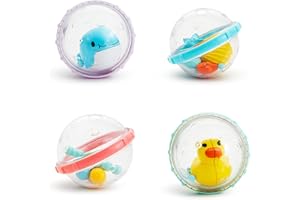 Munchkin Float and Play Bubbles zabawka, zabawka do kąpieli dla niemowląt, 4 sztuki, wielokolorowa