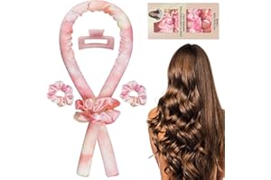 Jsdoin Hair Curlers, Hair Curler Heatless Curl Set Heatless Curls Large Hair Curlers DIY Hairstyle Hair Curler 1 unit and Silk Scrunchie 2 units 1 Hairpin