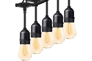 ZOTOYI Catena Luminosa Esterno 15M, S14 Luci da Esterno Giardino con 15+1 LED Lampadina, IP65 Impermeabile Catena di Lampadine da Esterno per Giardino Terrazzo Balcone Festa Gazebo, 2700K