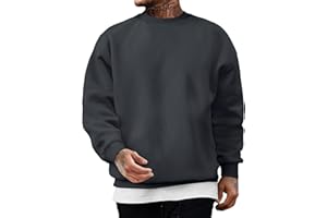 JMIERR Sweashirts for Men Casual Crewneck Cotton Long Sleeves T Shirt Loose Fit Pullover Mens Sweatshirts No Hood