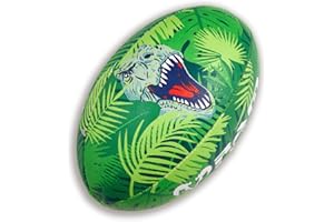 Ram Rugby – Club Quality Rugby Balls in Fun Animal Designs – Dinosaur, Shark, Tiger – Size 5, 4, 3 and Mini - 3 ply, 3-D Grip for great Passing & Catching Control – For Adults, Kids & Children