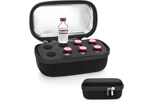 ‎YOUSHARES YOUSHARES Insulin Flasche Organizer, Insulin-Kühlschrankhalter, Aufbewahrungsbox - Passt sicher für Standard 10ml U-100 Fläschchen, Schutz aus hochdichtem Schaumstoff, Schwarz