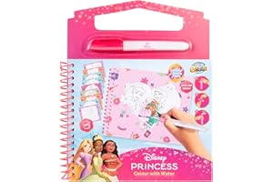 DISNEY STORE Disney Princess Kolorowanka wielokrotnego użytku dla dzieci, magiczne kolorowanki ze szczotką do zbiornika na wodę, kreatywne zabawki dla dziewczynek 3