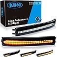 KDM LED Sequential Switchback Side Mirror Marker Reflector Light Fit for 2009-2014 Fo-rd F150 Raptor SVT,Turn Signal Rearview Mirror Marker Lights,Smokeds Lens Diamond White & Dynamic Amber