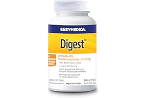 ‎ENZYMEDICA Enzymedica - Digest Fast Acting Enzyme Formula Reduces Gases and Bloating, Improves Nutrient Absorption and Energy, Gluten Free, Dairy Free, Vegetarian, 90 Capsules