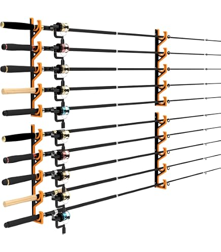 UNICRAFTALE 2er-Set Horizontale Angelrutenhalter Aus Bambus – Antikweiß, Wand- Oder Deckenmontage, 40x6x1,5 Cm, Inkl. Schrauben