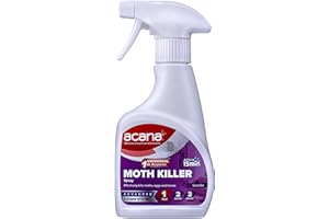 Acana Moth Killer & Freshener, Lavender, 275ml - Spray Formula, Kills Moths, Eggs & Larvae - Licensed Insecticide - Non-staining - for Carpets, Curtains & Cushions