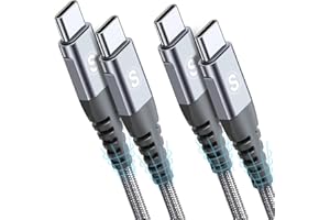 AVIBREX [2-Pack 2m] 60W USB C to USB C Charger Cable, PD Type C Super Fast Charging for iPhone 16 15 MacBook iPad Pro, Samsung S25 S24 S23 Ultra, Steam Deck, Nintendo Switch etc