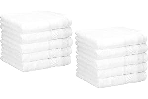 Betz Lot de 10 Serviettes débarbouillettes lavettes Palermo Taille: 30x30 cm Blanc