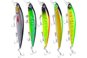 SOARFLY 5 Stück Wobbler Hecht, Hecht Köder, Swimbait Lebensechter für He-CHT, Groß Kunstköder Zander ür Süß und Salzwasser, barsch köder, Zander köder, Raubfisch, Angeln hechtköder wobbler