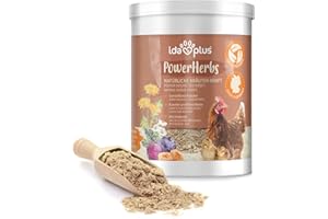 Ida Plus – PowerHerbs 500 g – Mischung aus 19 wertvollen Kräutern – für Verdauung bei Hühnern – ausgewogenes Futter für alle Geflügelarten - 100% natürlich für die Gesundheit der Tiere