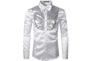 PARKLEES Lussuoso abito da uomo in seta lucida come raso a maniche lunghe per feste discoteca Prom