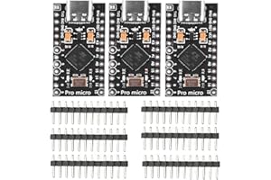 DUBEUYEW Pro Micro 5V 16MHz Scheda modulo di sviluppo Type-C con 2 file di pin header compatibile Leonardo (3 pezzi)
