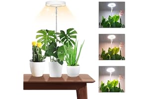 Wiaxulay Grow Lights for Indoor Plants, Full Spectrum Plant Grow Lights, Growing Lamp with 3/9/12H Automatic Timer, 3 Optional Spectrums, Height Adjustable, 10 Dimmable Levels Small Plant Light