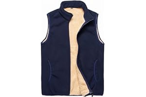 Yukirtiq Gilet in Pile da Uomo Smanicato Leggero Felpa Pile Smanicata Gilet Senza Maniche Giacca Collo Alto Autunno Inverno Giubbotto in Pile Uomo Casual