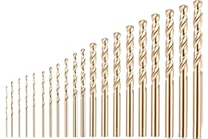 HUAZIZ 20 Pezzi 0.5-2.4mm Punte da Trapano Strumenti, Micro Punte HSS ad alta velocit, M35 Punte per Trapano in Acciaio Rapido Cobalto, Punta per Metallo per Foratura su Acciaio Inossidabile