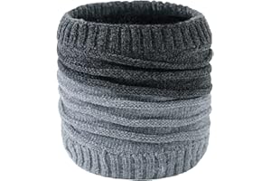 HYUET Sciarpa Circolare Scaldacollo a Maglia Spessa Foderata in Morbido Pile a Termico Patchwork Sciarpa al Collo Tubo Uomo Donna Invernale per Sci Moto Bicicletta Escursionismo