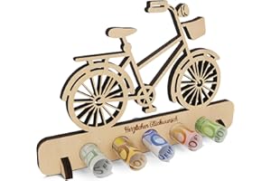 Sugeru Geldgeschenke Geburtstag - deko Fahrrad | Geldgeschenk Reise | Geschenke aus Holz - Geschenke Geldgeschenk für Frauen und Männer | Urlaubskasse Spardose | Camping Deko (Fahrrad)