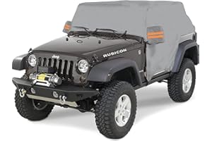 Big Ant - Lona protectora para Jeep Wrangler JK JL 1987-2021 con 2 puertas, funda de coche exterior impermeable para Jeep, antiarañazos UV polvo, resistente, gris